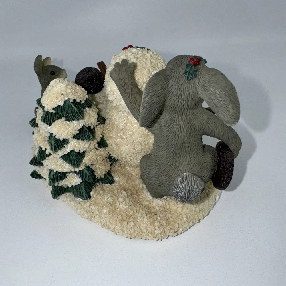 Charming Tails Just The Right Size Rabbit Figurine Snowmen 87/209 Fitz Floyd